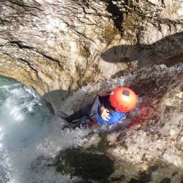 a person riding a surf board in the water