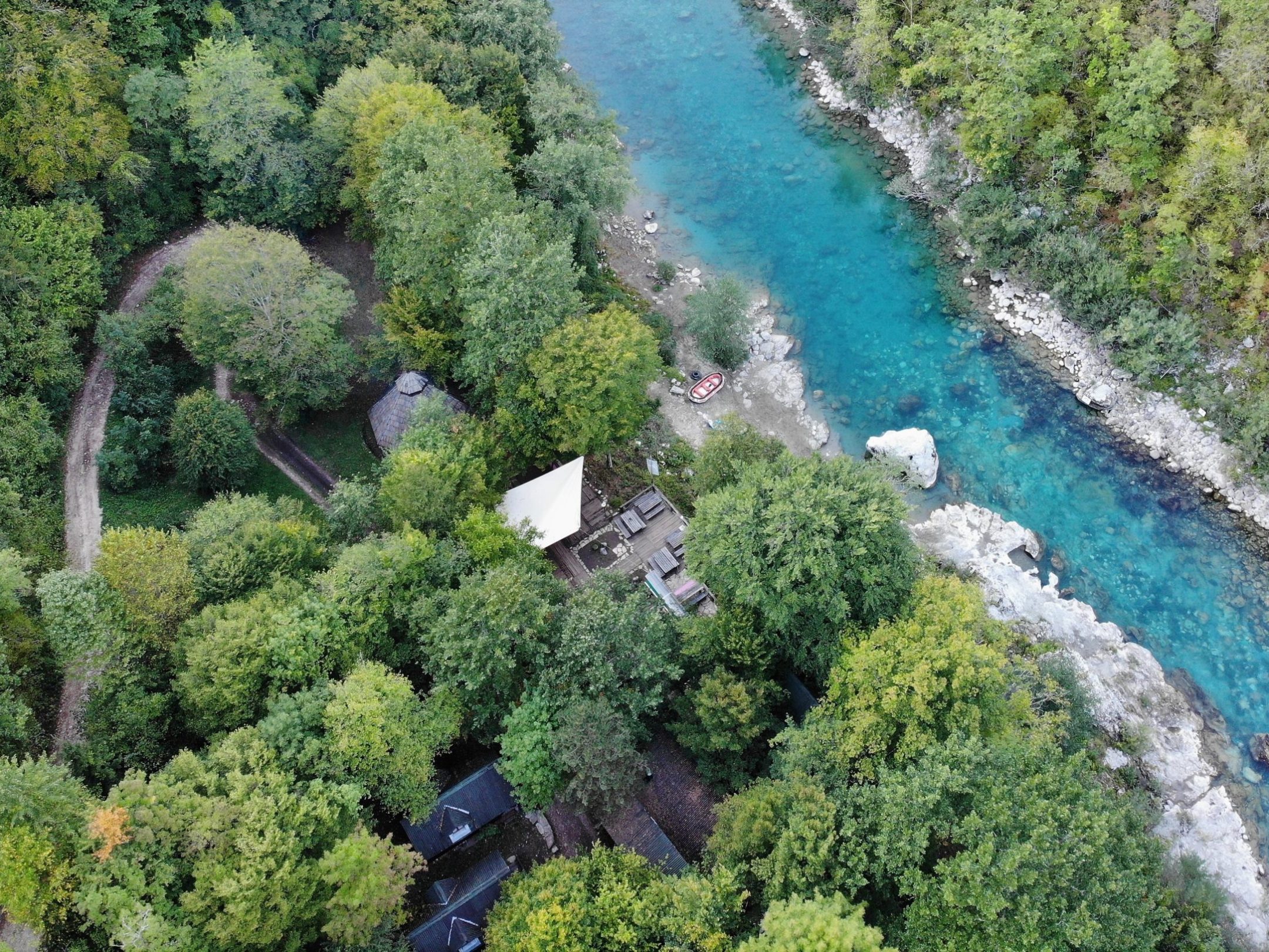 Tara river drone view
