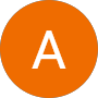 Orange circle with a bold white letter 'A' in the center.